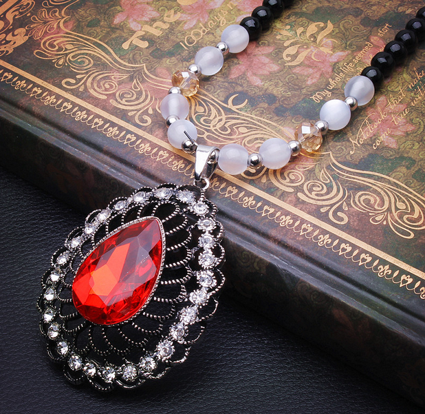 451【黑珠链】太阳神佛珠毛衣链 韩国可爱长款水晶项链千朵饰品