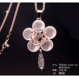 929立体梅花毛衣链 韩...