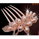 韩版头发饰品 小清新甜美 合金花朵发钗盘发器发卡