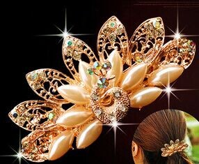 韩版时尚花朵发钗 合金镶...
