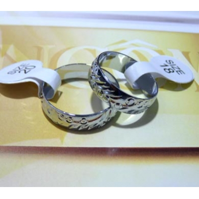 简约合金刻花指环