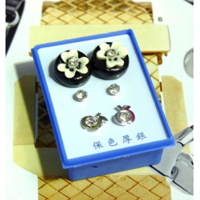 可爱点钻新款耳钉三件套