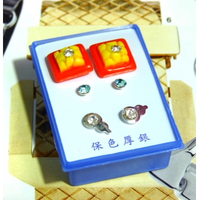 可爱点钻新款耳钉三件套
