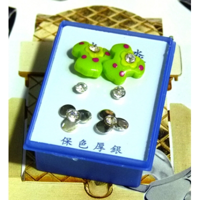 可爱点钻新款耳钉三件套