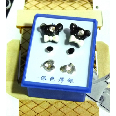 可爱点钻新款耳钉三件套