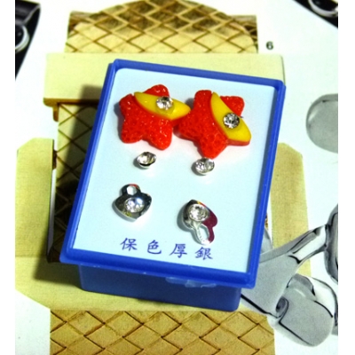 可爱点钻新款耳钉三件套