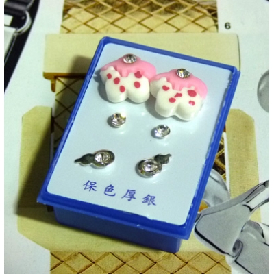 可爱点钻新款耳钉三件套