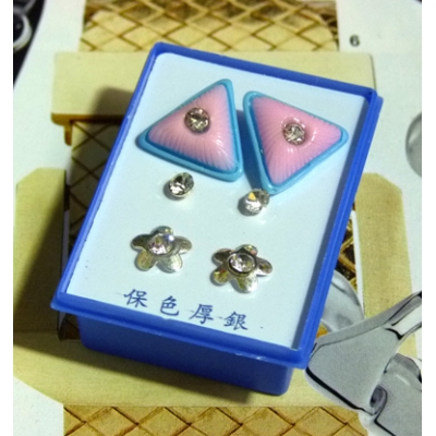 可爱点钻新款耳钉三件套