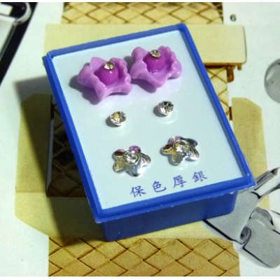 可爱点钻新款耳钉三件套