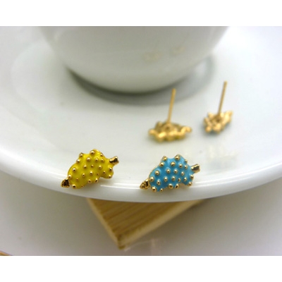 特价潮流耳钉老银匠工艺景泰蓝手工饰品耳钉合金耳饰品 花朵耳环葡萄耳钉爱心耳钉