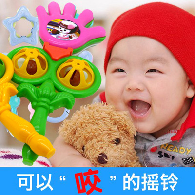 优质正品婴儿玩具 新生宝宝锻炼听力注意力以及视力 宝宝小孩拍手双响摇铃0021