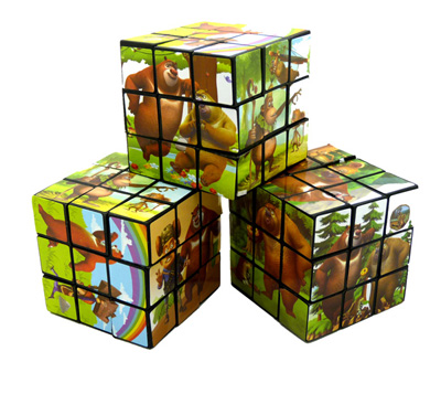 正版喜洋洋与灰太狼魔方 熊大熊二魔方 儿童益智玩具 三阶智力魔方