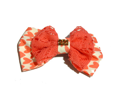 新款百搭甜美可爱珍珠水钻雪纺蝴蝶结压夹边夹头饰