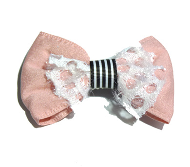 新款时尚百搭时尚甜美可爱珍珠水钻雪纺蝴蝶结压夹边夹头饰