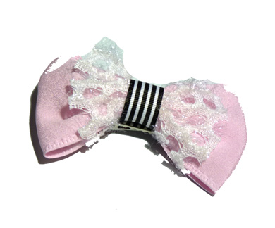 新款时尚百搭时尚甜美可爱珍珠水钻雪纺蝴蝶结压夹边夹头饰