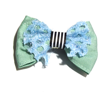 新款时尚百搭时尚甜美可爱珍珠水钻雪纺蝴蝶结压夹边夹头饰