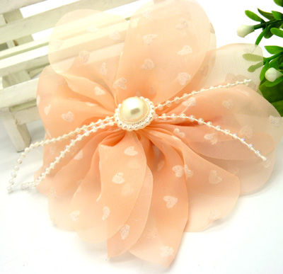 头饰发饰 丝绸撞色可爱球球发圈 网纱压夹头花