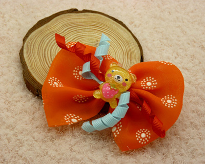 韩版 特价可爱蝴蝶结发夹 棉布料 女花边 顶夹 发饰 压夹