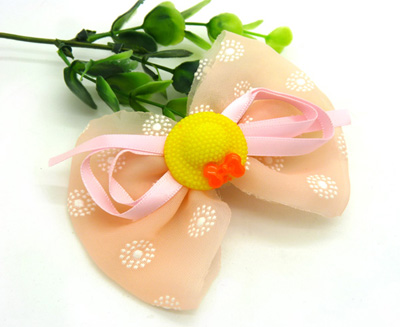 新款甜美 可爱花布料蝴蝶结发夹 发卡 韩版边夹 压夹 潮流头饰发饰