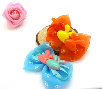 新款甜美 可爱花布料蝴蝶结发夹 发卡 韩版边夹 压夹 潮流头饰发饰