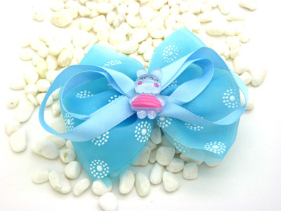 新款甜美 可爱花布料蝴蝶结发夹 发卡 韩版边夹 压夹 潮流头饰发饰