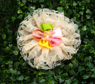 特价韩版 菊花压夹头饰 手工发饰头饰蕾丝夹发圈夹压蝴蝶结鸭嘴夹压夹