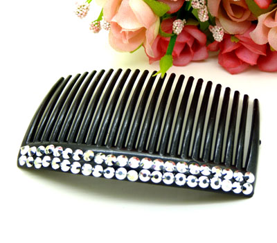 韩版头饰2排水钻发梳 公主百变插梳镶钻  边夹