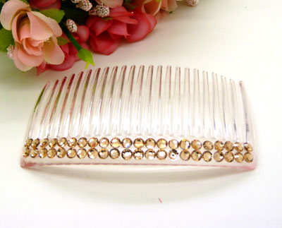 韩版头饰2排水钻发梳 公主百变插梳镶钻  边夹