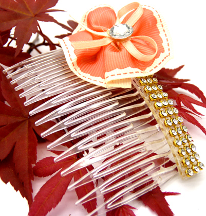 小清新盘发水钻插梳 韩国流行发饰梳夹 刘海梳 发夹梳夹