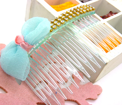 韩国清新流行发饰梳夹 刘海梳 小清新蝴蝶梳夹 水钻发饰梳夹