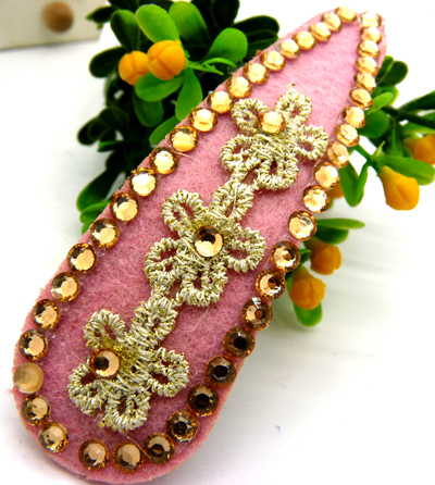 复古布艺蕾丝刺绣点钻发夹边夹发卡压发刘海夹