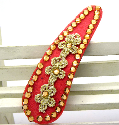 复古布艺蕾丝刺绣点钻发夹边夹发卡压发刘海夹