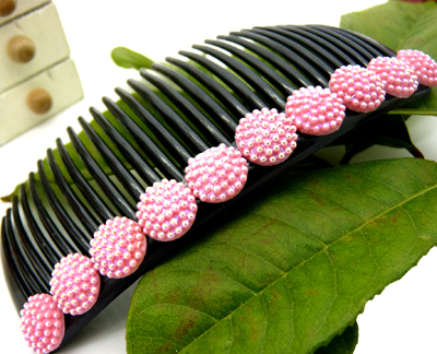 韩版头饰 清新珍珠发夹发饰 韩国插梳 盘发梳 刘海梳 时尚简约边夹