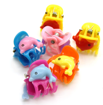 韩国发饰头饰 奢华施华洛迷你发夹边夹 圆点发抓小爪夹 卡通6个小抓夹