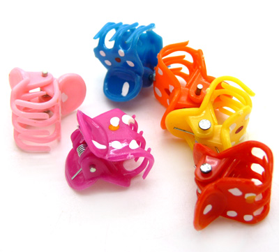 韩国发饰头饰 奢华施华洛迷你发夹边夹 圆点发抓小爪夹 卡通6个小抓夹