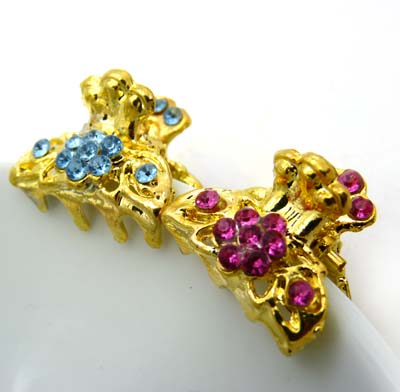 时尚合金小爪子 爪夹发抓水钻抓夹 韩国饰品 蝴蝶结发饰头饰