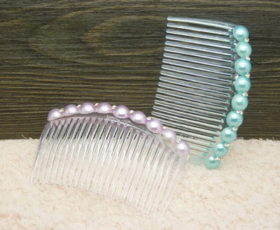 新品珍珠水钻刘海发梳插钗发簪 盘发韩国发饰品 头饰