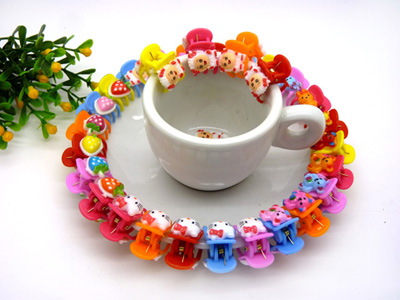 韩版儿童小发夹 婴儿宝宝发爪子 时尚女童抓夹 可爱卡通头饰发饰（6个装）