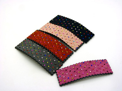 时尚锆石个性韩版磨砂纯色布艺bb夹 刘海夹发夹边夹子 AB夹顶夹 闪亮水钻大号头饰饰品