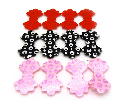 韩国时尚流行发饰可爱卡通刘海贴 蝴蝶结发贴爱心无痕贴 -魔法帖（4片装）