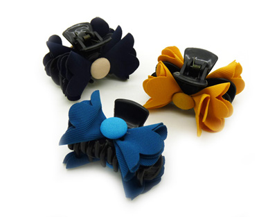 韩版新款发饰头饰品 经典布艺蝴蝶结发夹子发抓夹发卡对夹 -爪夹