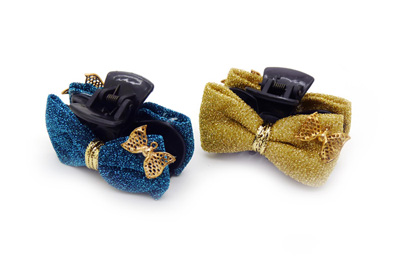 韩版时尚新款发饰 纯手工缎带蝴蝶结抓夹发抓 布艺发夹原创头饰 -爪夹