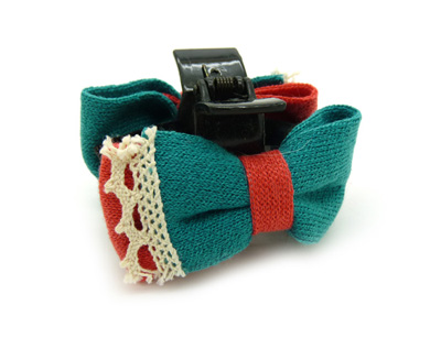 韩版时尚风格 淑女格子布艺 蝴蝶结爪夹抓夹发夹 -甜美发饰发夹