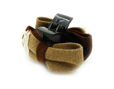 韩版时尚风格 淑女格子布艺 蝴蝶结爪夹抓夹发夹 -甜美发饰发夹