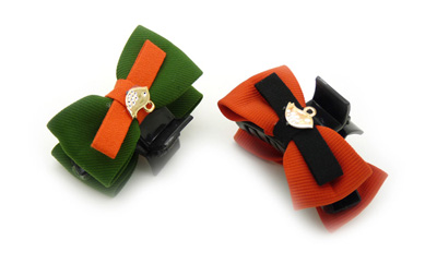 韩版时尚风格 淑女格子布艺 蝴蝶结爪夹抓夹发夹 -甜美发饰发夹