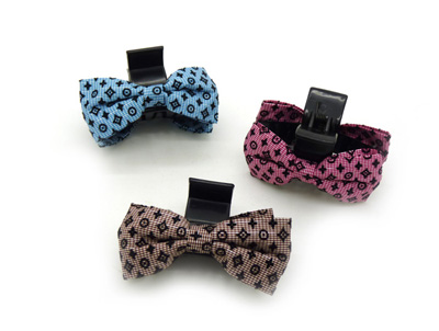 韩版时尚风格 淑女格子布艺 蝴蝶结爪夹抓夹发夹 -甜美发饰发夹