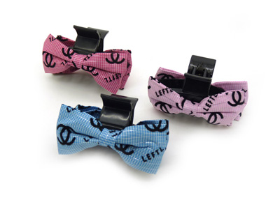 韩版时尚风格 淑女格子布艺 蝴蝶结爪夹抓夹发夹 -甜美发饰发夹