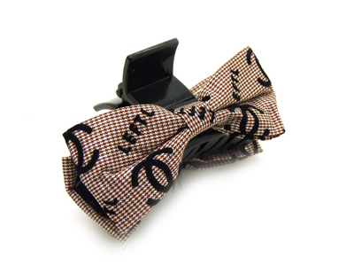 韩版时尚风格 淑女格子布艺 蝴蝶结爪夹抓夹发夹 -甜美发饰发夹