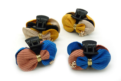 进口朔胶爪夹发饰 韩版布艺蝴蝶结抓夹扭夹 时尚头饰 -女清新发夹