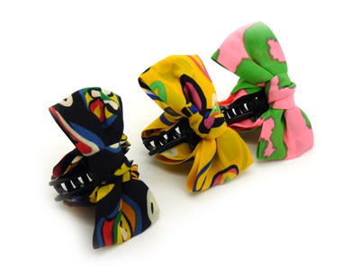 时尚条纹爪夹发饰 韩版布艺蝴蝶结抓夹扭夹 香蕉夹发夹 -女潮流爪夹